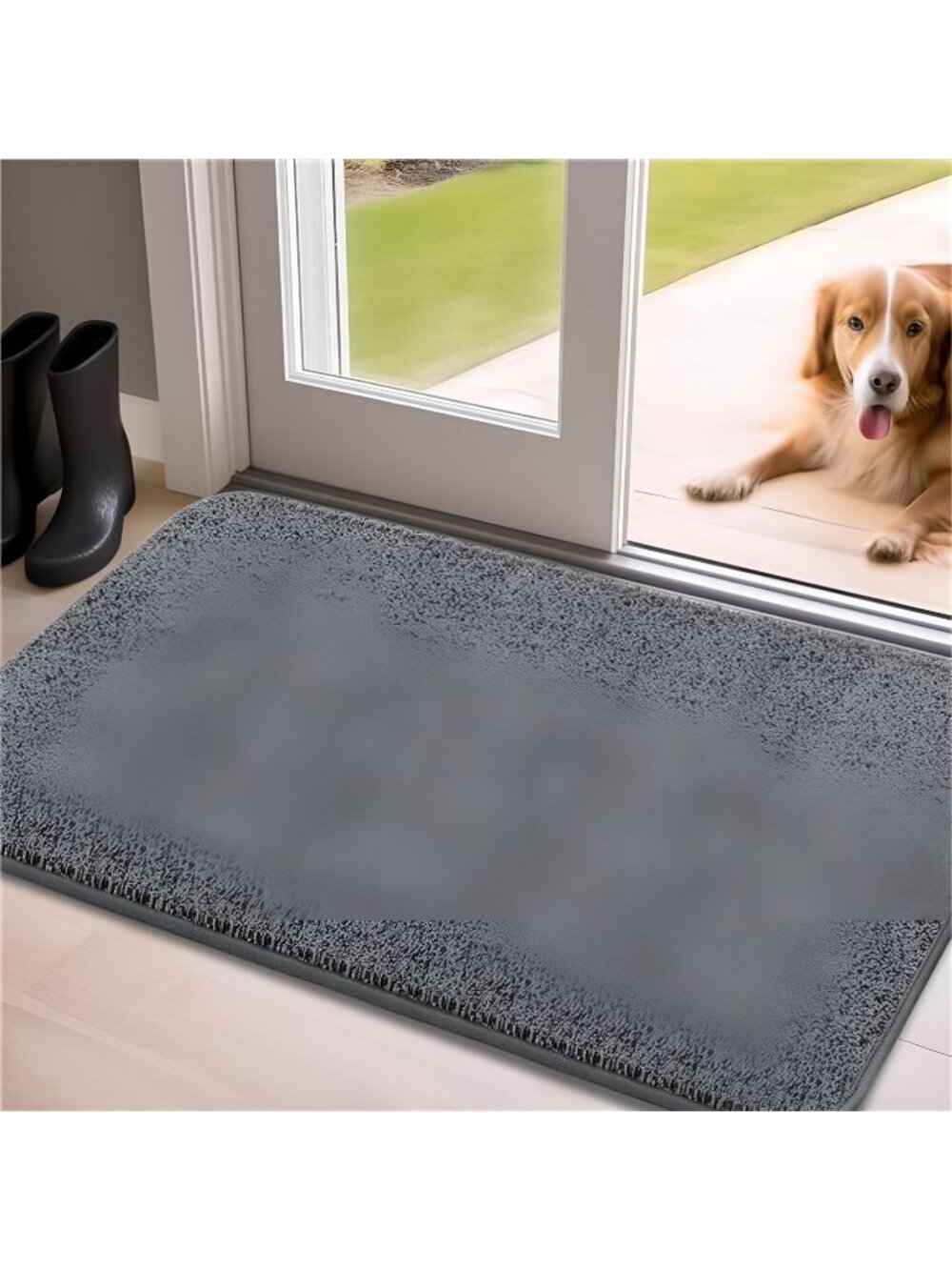 Door Mat Indoor, 17" x 29.5", Dirt Trapper Entrance Doormat, Non-Slip